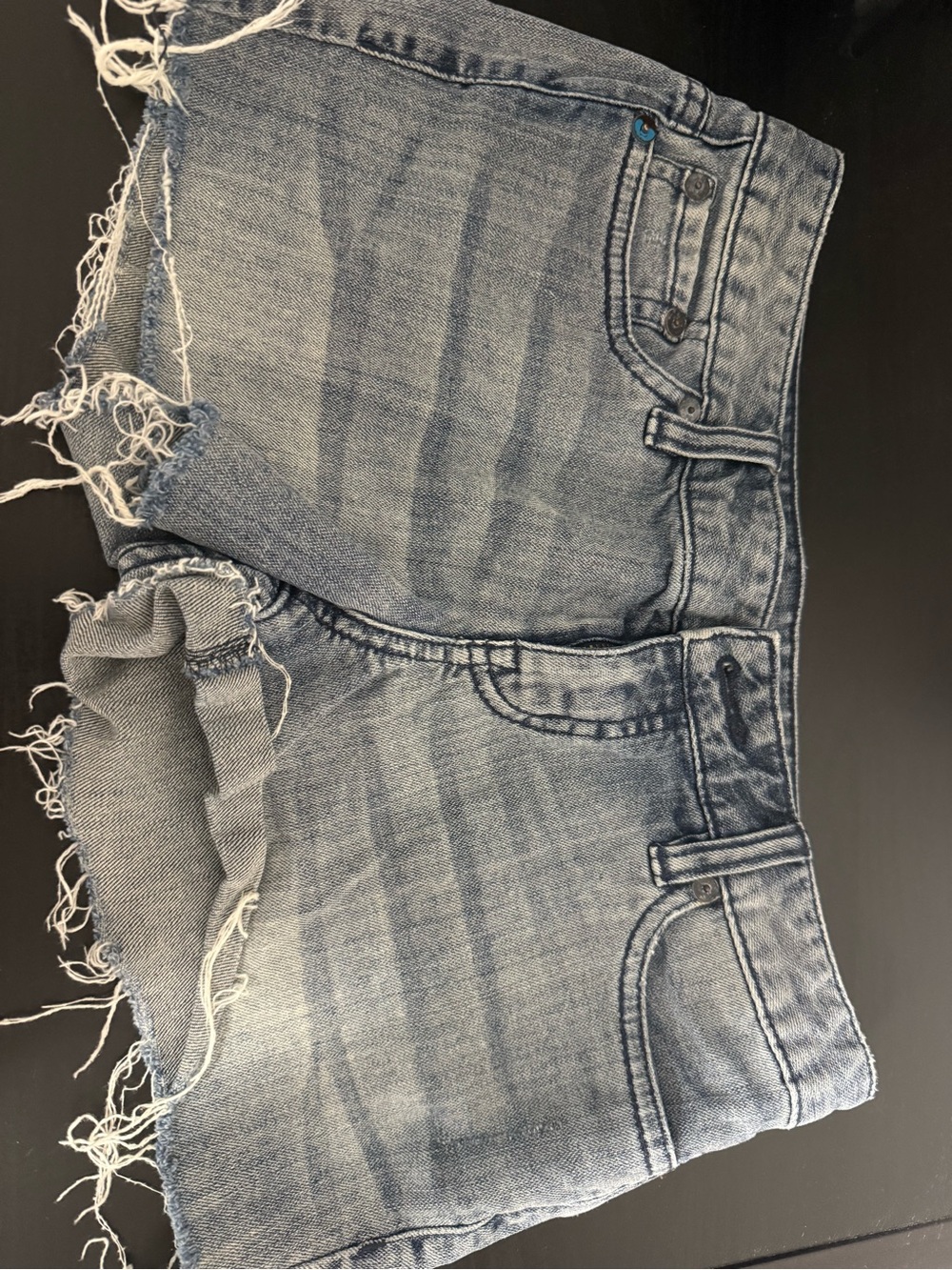 Hurley Light Blue Distressed Denim Cutoff Shorts